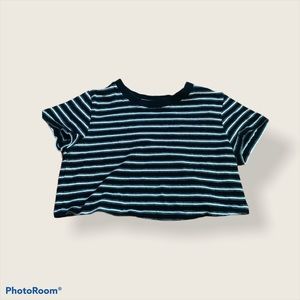 Urban Outfitters black and white striped crop top